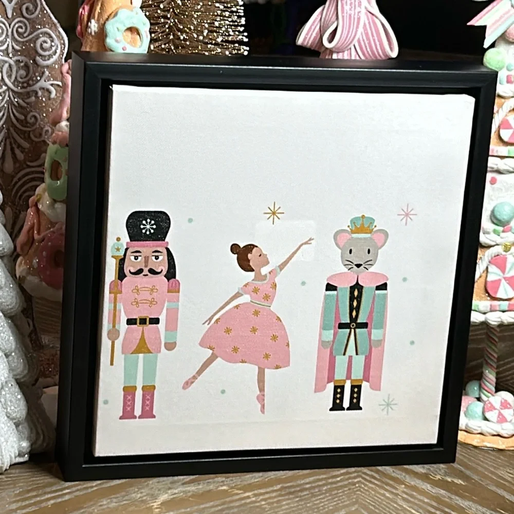 NEW! Framed Classic Christmas Holiday Nutcracker Ballet Soldier Canvas Print